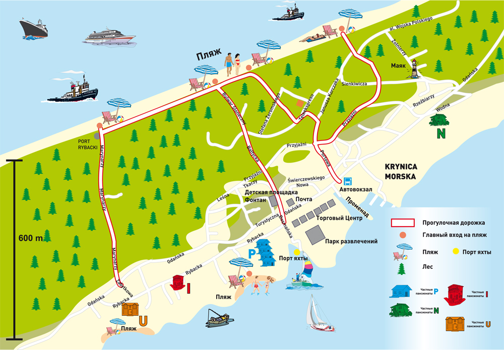 krynica morska mapa Mapa